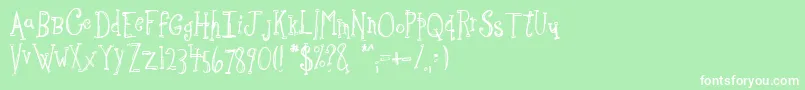フォントSketchbo – 緑の背景に白い文字