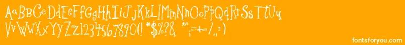 Sketchbo-Schriftart – Weiße Schriften auf orangefarbenem Hintergrund