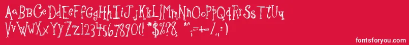 フォントSketchbo – 赤い背景に白い文字