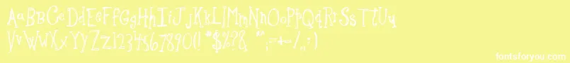 フォントSketchbo – 黄色い背景に白い文字