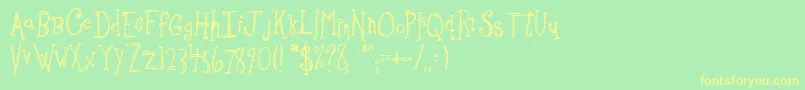 Sketchbo-Schriftart – Gelbe Schriften auf grünem Hintergrund
