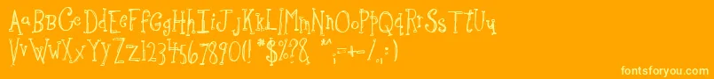 Sketchbo Font – Yellow Fonts on Orange Background