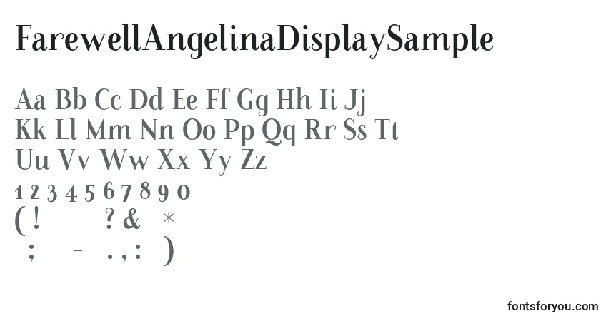 Czcionka FarewellAngelinaDisplaySample (105841) – alfabet, cyfry, specjalne znaki