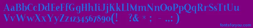 FarewellAngelinaDisplaySample Font – Blue Fonts on Purple Background