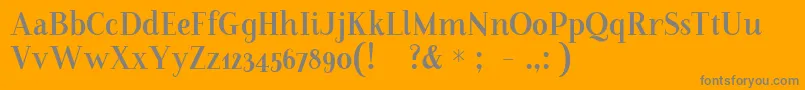 FarewellAngelinaDisplaySample Font – Gray Fonts on Orange Background