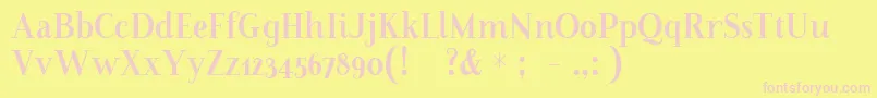 FarewellAngelinaDisplaySample Font – Pink Fonts on Yellow Background