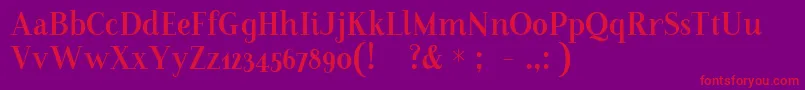 FarewellAngelinaDisplaySample Font – Red Fonts on Purple Background