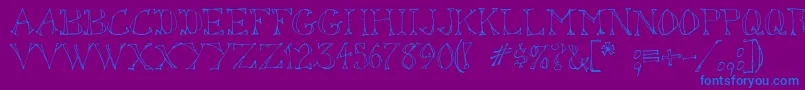 Sketchoutsw Font – Blue Fonts on Purple Background