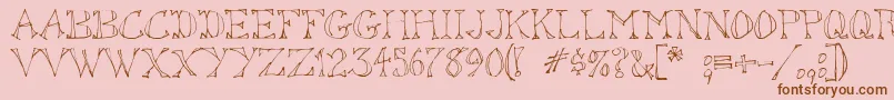 Sketchoutsw Font – Brown Fonts on Pink Background