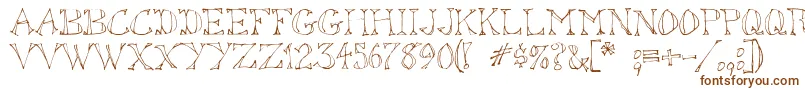 Sketchoutsw-fontti – ruskeat fontit valkoisella taustalla