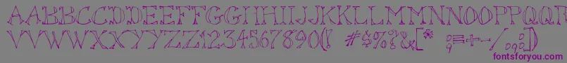 Sketchoutsw-Schriftart – Violette Schriften auf grauem Hintergrund