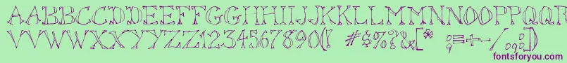 Sketchoutsw Font – Purple Fonts on Green Background