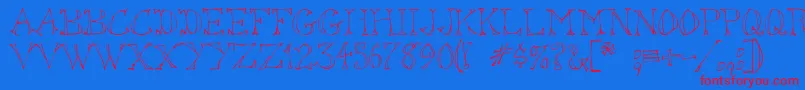 Sketchoutsw Font – Red Fonts on Blue Background