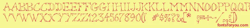 Sketchoutsw Font – Red Fonts on Yellow Background