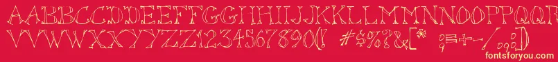 Sketchoutsw Font – Yellow Fonts on Red Background