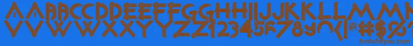Constrxiablackinline Font – Brown Fonts on Blue Background