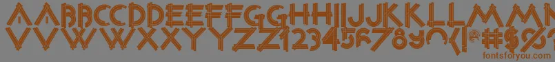 Constrxiablackinline Font – Brown Fonts on Gray Background