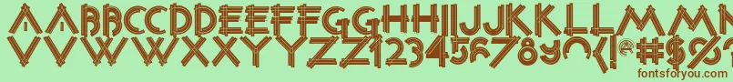 Constrxiablackinline Font – Brown Fonts on Green Background