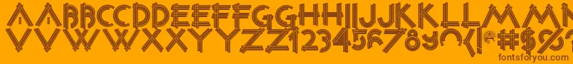 Constrxiablackinline Font – Brown Fonts on Orange Background