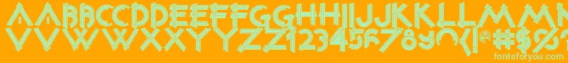 Constrxiablackinline Font – Green Fonts on Orange Background