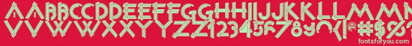 Constrxiablackinline Font – Green Fonts on Red Background