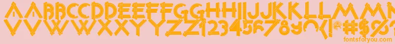 Constrxiablackinline Font – Orange Fonts on Pink Background