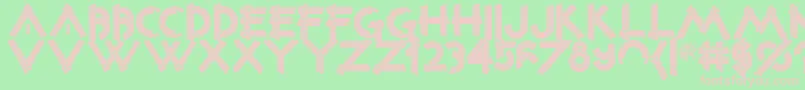 Constrxiablackinline-fontti – vaaleanpunaiset fontit vihreällä taustalla