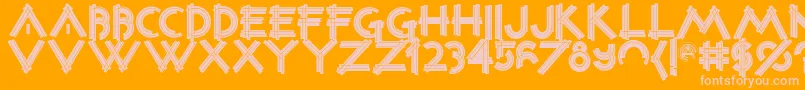 Constrxiablackinline Font – Pink Fonts on Orange Background