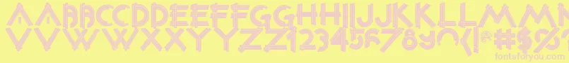 Constrxiablackinline Font – Pink Fonts on Yellow Background