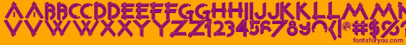Constrxiablackinline Font – Purple Fonts on Orange Background