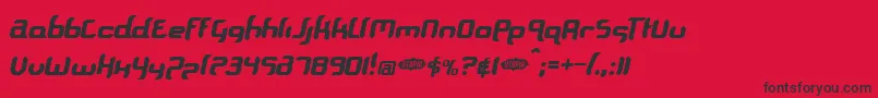 Czcionka Supersou – czarne czcionki na czerwonym tle