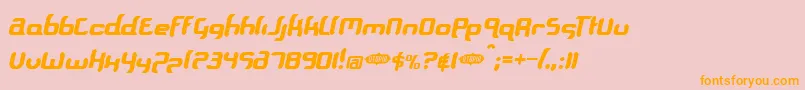 Supersou-Schriftart – Orangefarbene Schriften auf rosa Hintergrund