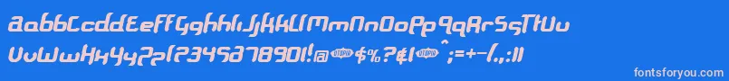 フォントSupersou – ピンクの文字、青い背景