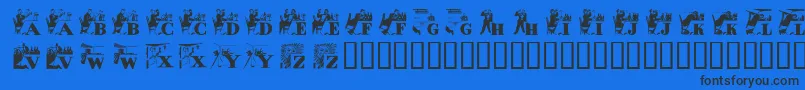 Alkoi Font – Black Fonts on Blue Background