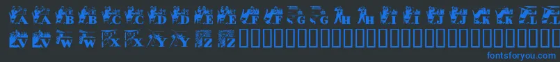 Alkoi Font – Blue Fonts on Black Background