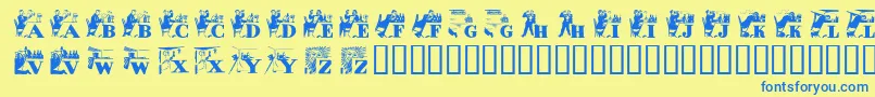 Alkoi Font – Blue Fonts on Yellow Background