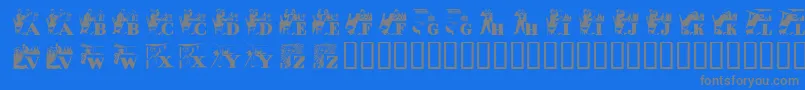 Alkoi Font – Gray Fonts on Blue Background