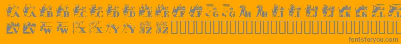 Alkoi Font – Gray Fonts on Orange Background
