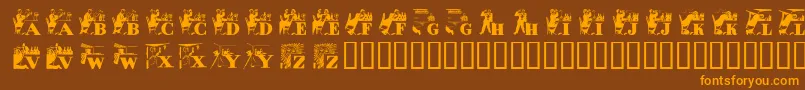 Alkoi Font – Orange Fonts on Brown Background