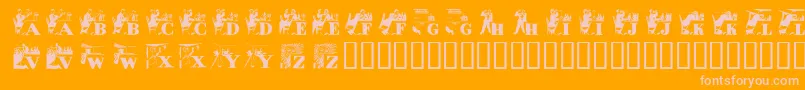 Alkoi Font – Pink Fonts on Orange Background