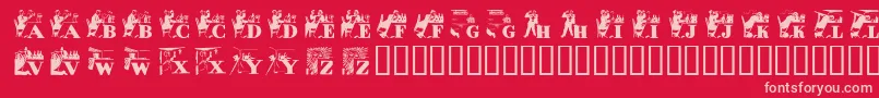 Alkoi Font – Pink Fonts on Red Background