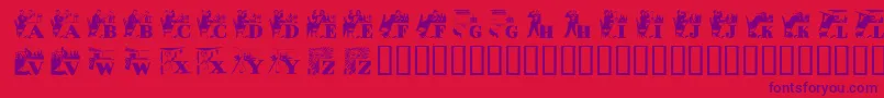 Alkoi-Schriftart – Violette Schriften auf rotem Hintergrund