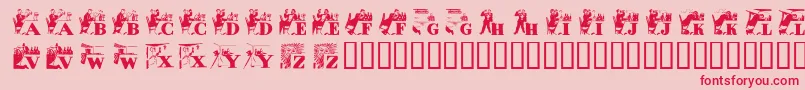 Alkoi-Schriftart – Rote Schriften auf rosa Hintergrund