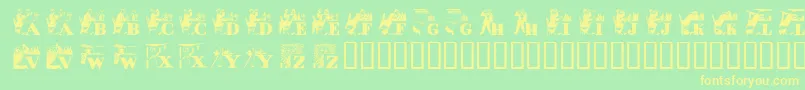 Alkoi Font – Yellow Fonts on Green Background