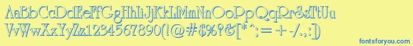 ARomanussh Font – Blue Fonts on Yellow Background