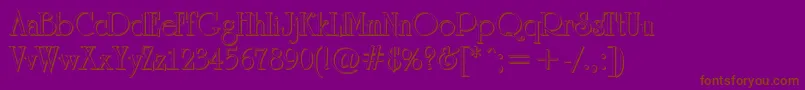 Fonte ARomanussh – fontes marrons em um fundo roxo