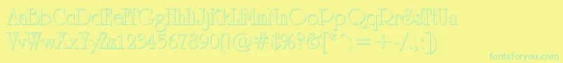 ARomanussh-Schriftart – Grüne Schriften auf gelbem Hintergrund