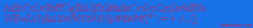 ARomanussh Font – Red Fonts on Blue Background
