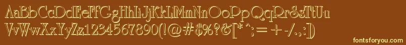 ARomanussh Font – Yellow Fonts on Brown Background