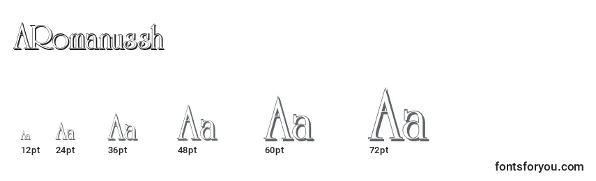 Размеры шрифта ARomanussh
